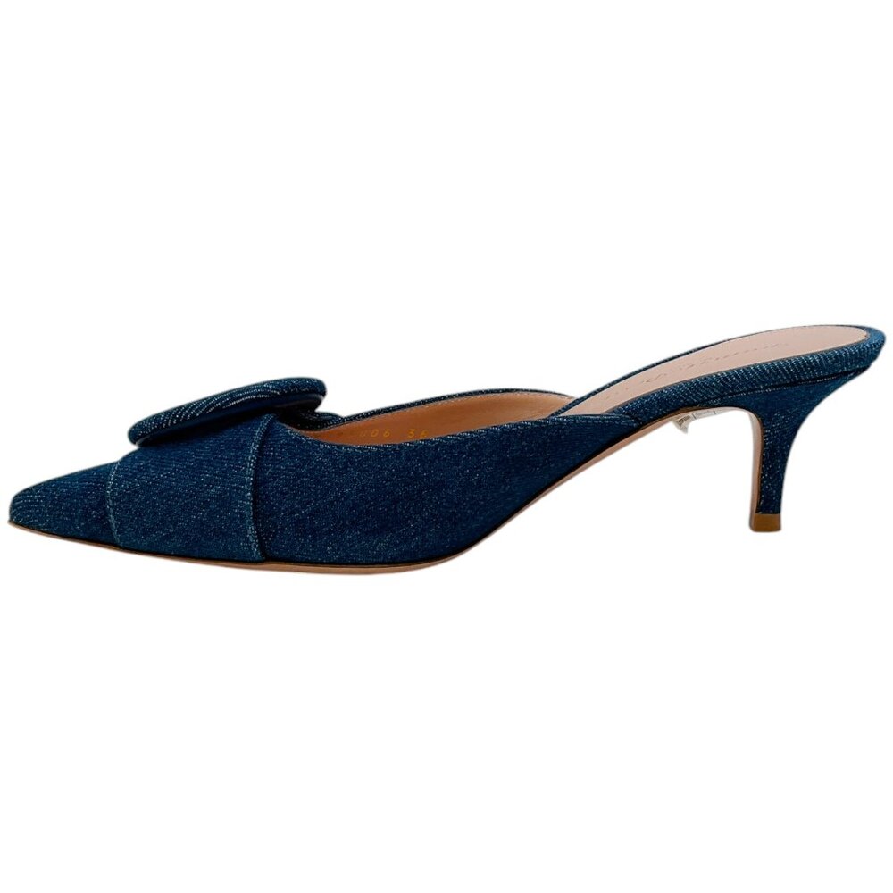 Gianvito Rossi Mid Blue Denim Portofino 55 Mules - Picture 3 of 8